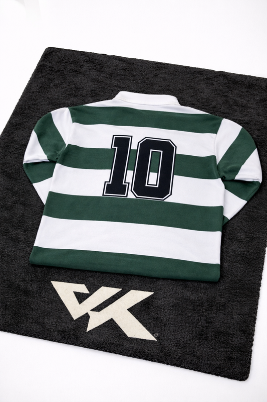 Buzo Rugby Bintage Verde & Blanco